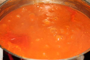 kochende Tomatensoße